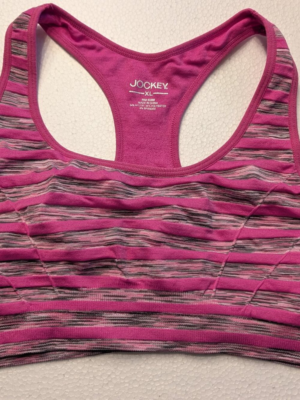 Women's Sports Bra - Jockey - Sz XL Pink/Grey
